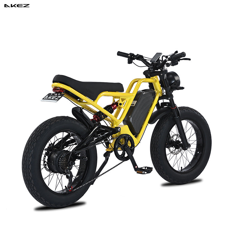 Overseas warehouse AKEZ EBIKE 20 inch lithium battery off-road aluminum alloy soft tail car snow power-assisted motorcycle