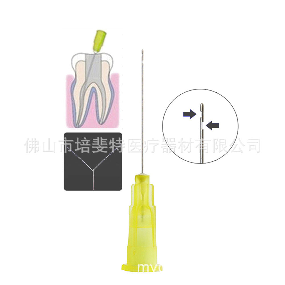 Dental Dental Materials Disposable Root Canal Irrigation Needles Bilateral Open Hole Needle Delivery Heads Individually Packaged