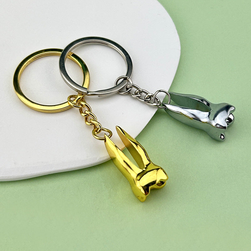 Creative Artificial Tooth Keychain, Dental Promotional Small Gifts, Hang-up Dentist Tools, Keychain, Dental Mirror, Dental Forceps