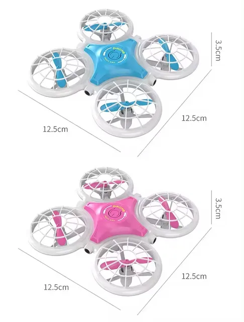 2.4G Height Hold RC mini ufo pink blue drone for Girl with dazzling Led light Cool show Easy operating Obstacle Avoidance Sensor